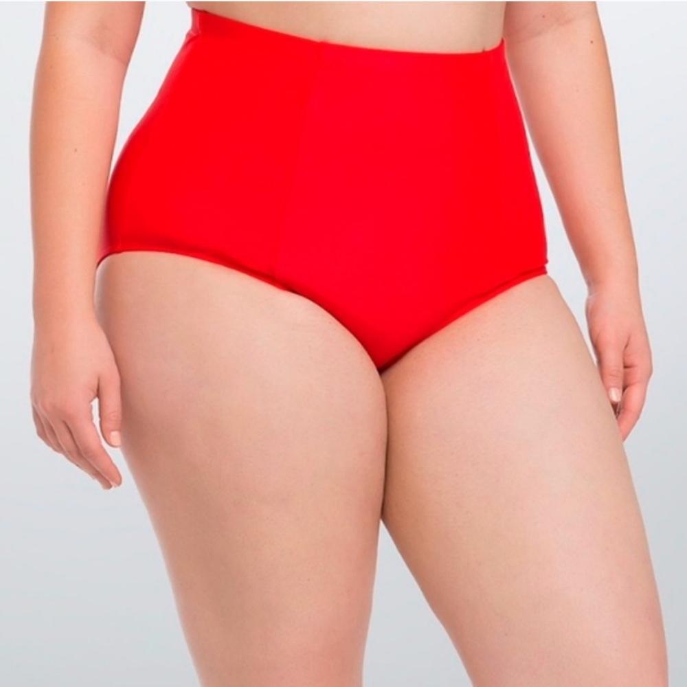 Torrid High Waist Red Swim Bikini Bottoms 3X 22 24 NWT